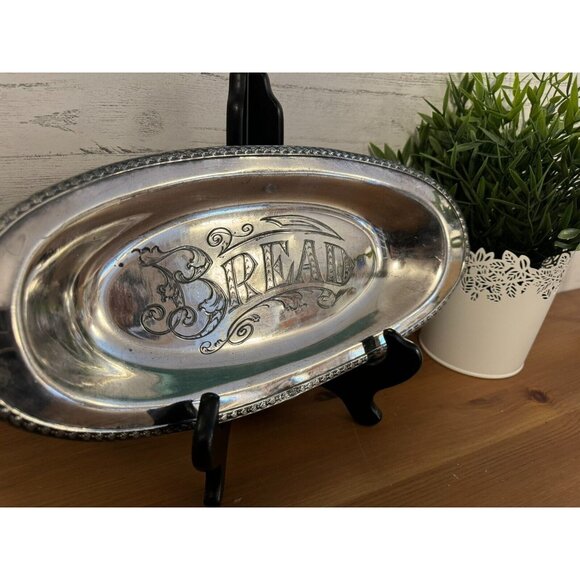 Bread Monarch Plate Brand Oval Tray Vintage Metal Serving Tray 1960s MCM - Picture 1 of 5